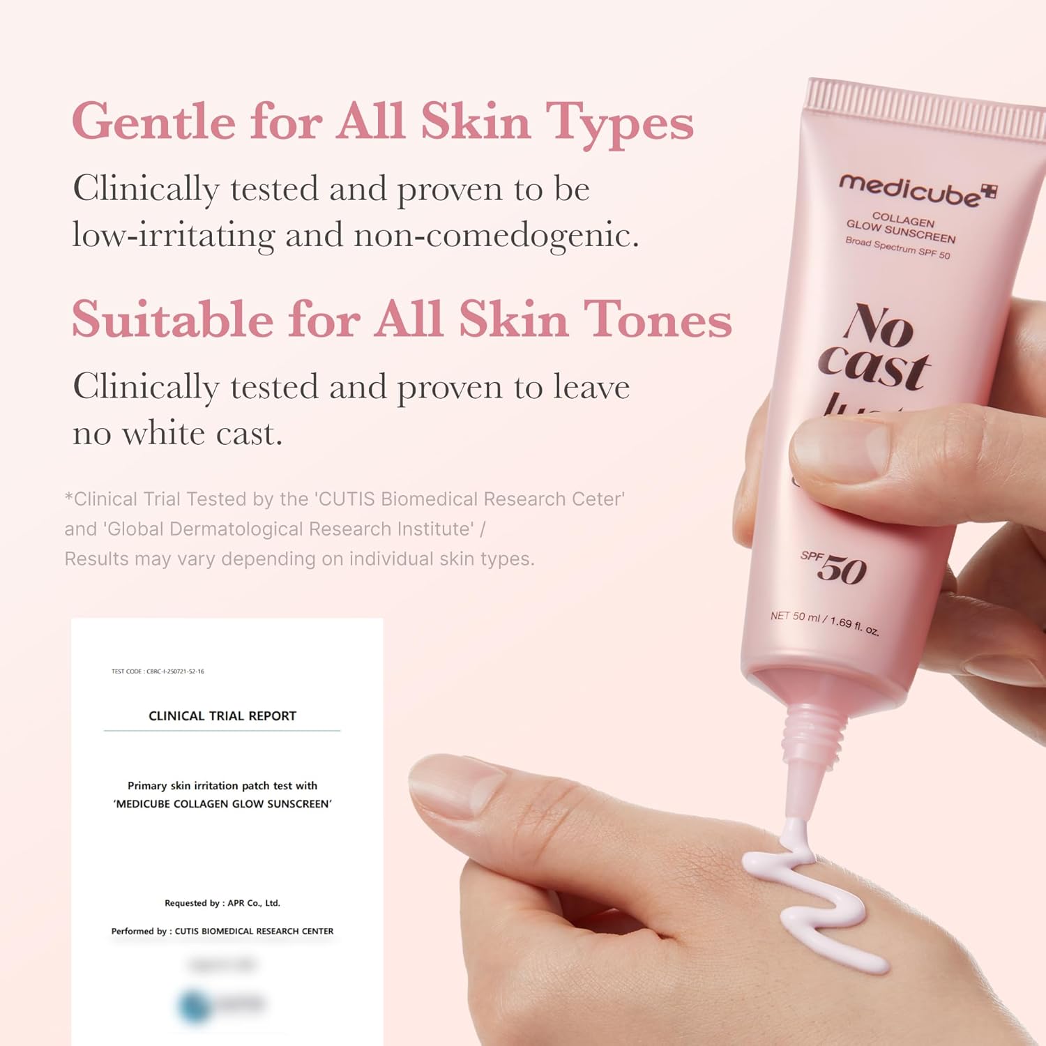 Medicube No Cast Just Glow Collagen Sunscreen SPF 50 | Korean Face Sunscreen